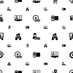 Wall Mural - video icons pattern seamless. Included editable filled Live Event Streaming, gamer, Online Training, Webinar, In-game Advertising, video shooting icons. video icons for web and mobile.