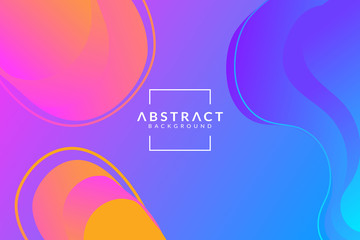 Wall Mural - Wallpaper Gradient Geometric Background Abstract. Liquid Shape Fluid Design. Web Design Futuristic Banner Template Media Post Sale. Colorful motion Blue Orange Yellow Pink.