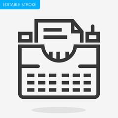 Fototapete - Type Machine Icon Vector Editable Stroke Pixel Perfect
