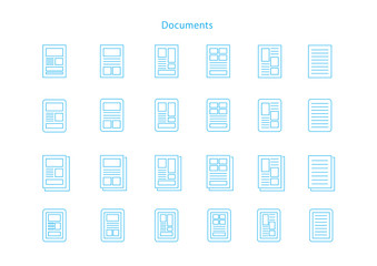 Wall Mural - document icon 書類 アイコン