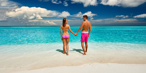 Sticker - Couple on a beach at Maldives