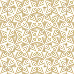 Aufkleber - Background pattern seamless circle abstract wave background stripe gold luxury color and line. Geometric line vector. Luxury create background design.