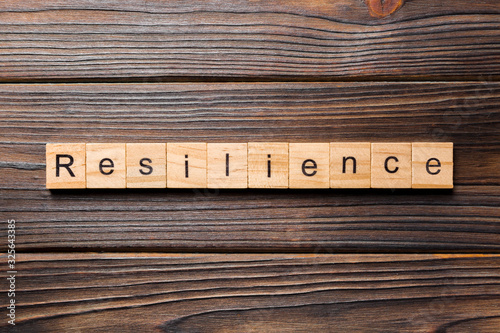 Cuadros en Lienzo resilience word written on wood block