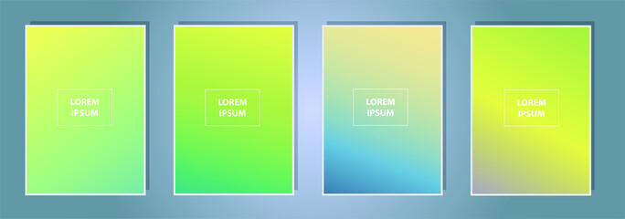 Fototapete - Set of abstract gradient banners. Minimal style color background. Template for wallpaper, mobile app, screen