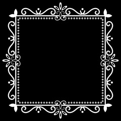 Wall Mural - Vintage ornamental frame on black background