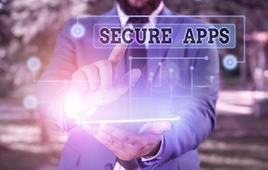 Aufkleber - conceptual hand writing showing secure apps. concept meaning protect the device and its data from un