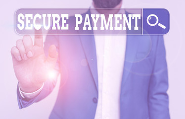 Leinwandbilder - Text sign showing Secure Payment. Business photo showcasing webpage where credit card numbers are entered is secured