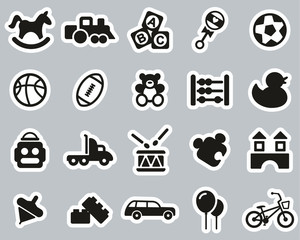 Sticker - Toys Icons Black & White Sticker Set Big