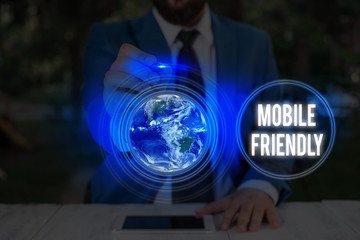 Poster - writing note showing mobile friendly. business concept for website is designed to display on a mobil