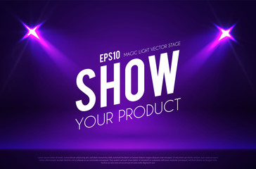 Wall Mural - empty scene with shining spotlights. showcase. show your product.