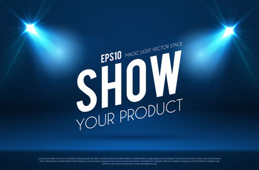 Wall Mural - empty scene with shining spotlights. showcase. show your product.