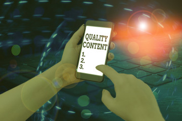 Poster - text sign showing quality content. business photo showcasing content that delivers value and consist