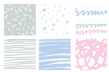 Modern abstract background for your design. Pink and blue colors. Brush strokes