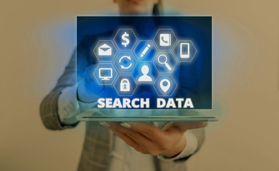 Poster - word writing text search data. business photo showcasing efficient retrieval of specific items from 