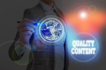 Poster - writing note showing quality content. business concept for content that delivers value and consists 