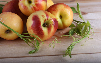 Nectarines on table