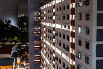 Poster - Singapore Urban Skyline at Dusk