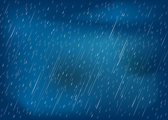 Wall Mural - heavy rain in dark sky, rainy season, clouds and storm, weather nature background, flood natural dis