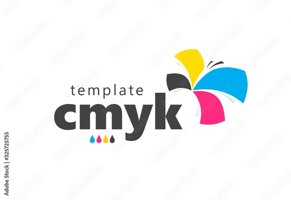 Cmyk logo colored blank abstract butterfly Stock Vector | Adobe Stock