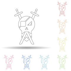 Poster - Antivirus logo in multi color style icon. Simple thin line, outline vector of virus antivirus icons for ui and ux, website or mobile application