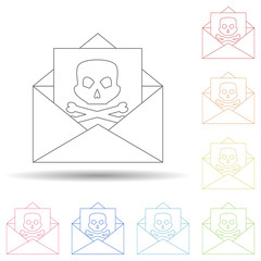 Poster - Virus in the letter in multi color style icon. Simple thin line, outline vector of virus antivirus icons for ui and ux, website or mobile application