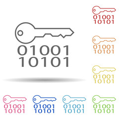 Aufkleber - Electronic key in multi color style icon. Simple thin line, outline vector of virus antivirus icons for ui and ux, website or mobile application