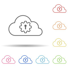 Aufkleber - cloud mechanism in multi color style icon. simple thin line, outline vector of virus antivirus icons