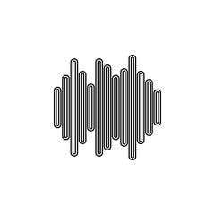 Aufkleber - sound waves icon. Simple thin line, outline vector of web icons for ui and ux, website or mobile application