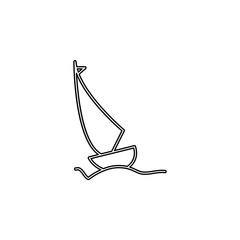 Aufkleber - sailboat icon. Simple thin line, outline vector of web icons for ui and ux, website or mobile application