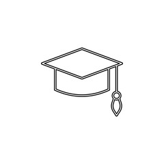 Poster - graduate's cap icon. Simple thin line, outline vector of web icons for ui and ux, website or mobile application