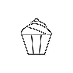 Aufkleber - cake icon. Simple thin line, outline vector of web icons for ui and ux, website or mobile application