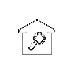 Aufkleber - in search of a home icon. Simple thin line, outline vector of web icons for ui and ux, website or mobile application