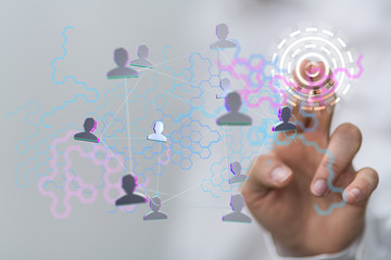 network team. social network. 3d illustration