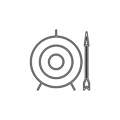 Aufkleber - arrow and target icon. Simple thin line, outline vector of web icons for ui and ux, website or mobile application