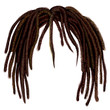 trendy african long  hair dreadlocks .  realistic  3d . fashion beauty style .hairstyle wig