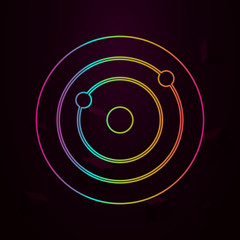 Aufkleber - solar system nolan style icon. Simple thin line, outline vector of web icons for ui and ux, website or mobile application