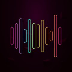 Aufkleber - sound wave nolan style icon. Simple thin line, outline vector of web icons for ui and ux, website or mobile application