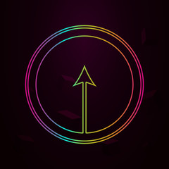 Poster - arrow pointing up in a circle nolan style icon. Simple thin line, outline vector of web icons for ui and ux, website or mobile application