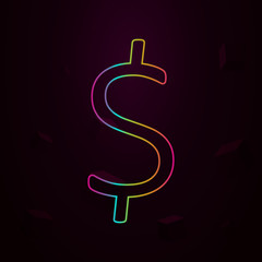 Poster - dollar sign nolan style icon. Simple thin line, outline vector of web icons for ui and ux, website or mobile application