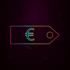 Poster - euro tag nolan style icon. Simple thin line, outline vector of web icons for ui and ux, website or mobile application