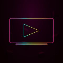 Aufkleber - music player nolan style icon. Simple thin line, outline vector of web icons for ui and ux, website or mobile application