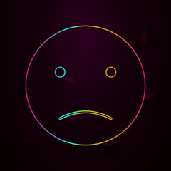 Poster - sad smiley nolan style icon. Simple thin line, outline vector of web icons for ui and ux, website or mobile application