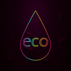 Aufkleber - eco drop nolan style icon. Simple thin line, outline vector of web icons for ui and ux, website or mobile application