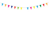 Fototapeta Tęcza - Colorful party pennants chain, garland with flags, Holiday background with hanging colorful flags, Vector illustration