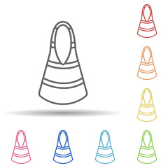 Aufkleber - Beach bag in multi color style icon. Simple thin line, outline vector of woman accessories icons for ui and ux, website or mobile application