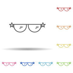 Aufkleber - Sunglasses in multi color style icon. Simple thin line, outline vector of woman accessories icons for ui and ux, website or mobile application