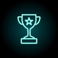 Poster - Cup neon icon. Simple thin line, outline vector of startup icons for ui and ux, website or mobile application