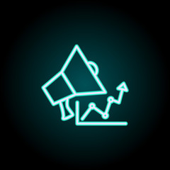 Poster - Announce reports neon icon. Simple thin line, outline vector of startup icons for ui and ux, website or mobile application