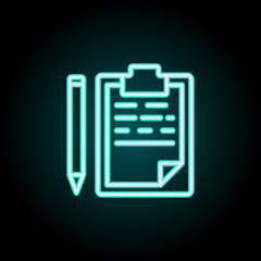 Aufkleber - Writing on paper neon icon. Simple thin line, outline vector of startup icons for ui and ux, website or mobile application