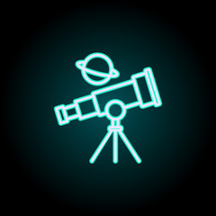 Aufkleber - Telescope neon icon. Simple thin line, outline vector of startup icons for ui and ux, website or mobile application